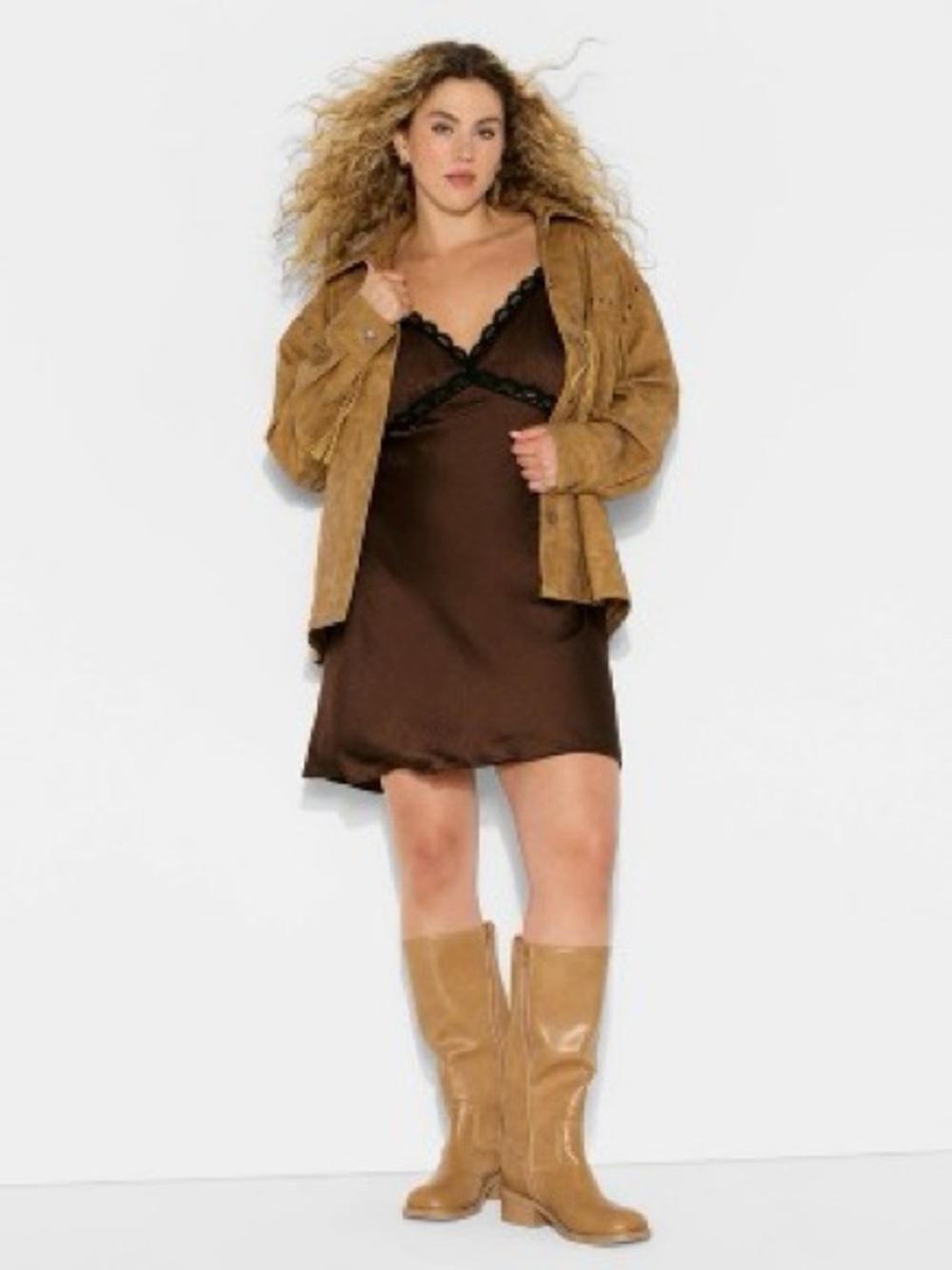 Wild Fable Dark Brown Mini Slip Dress